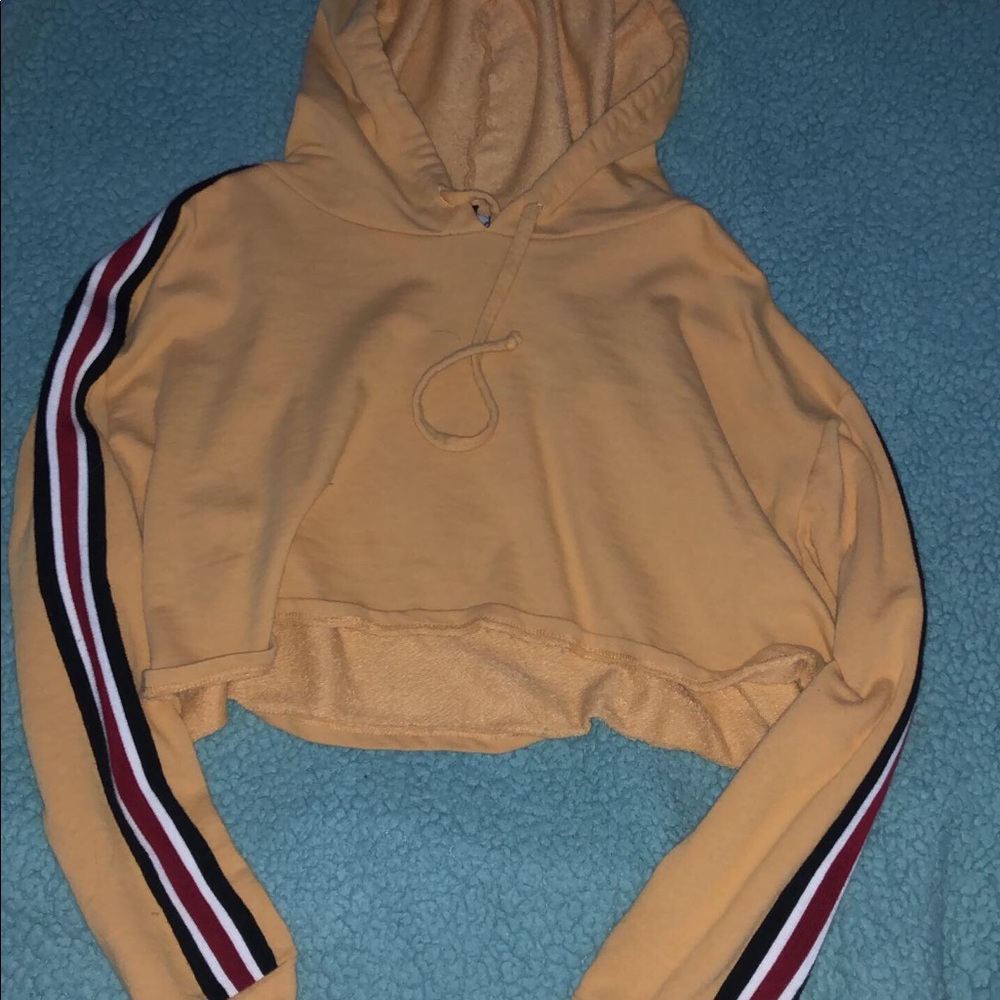 yellow cropped hoodie
